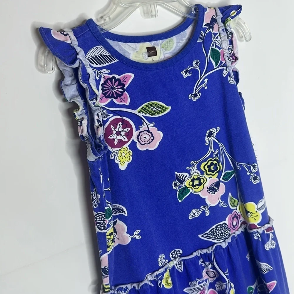 Tea Collection Girls flutter sleeve dress size 6 EuC